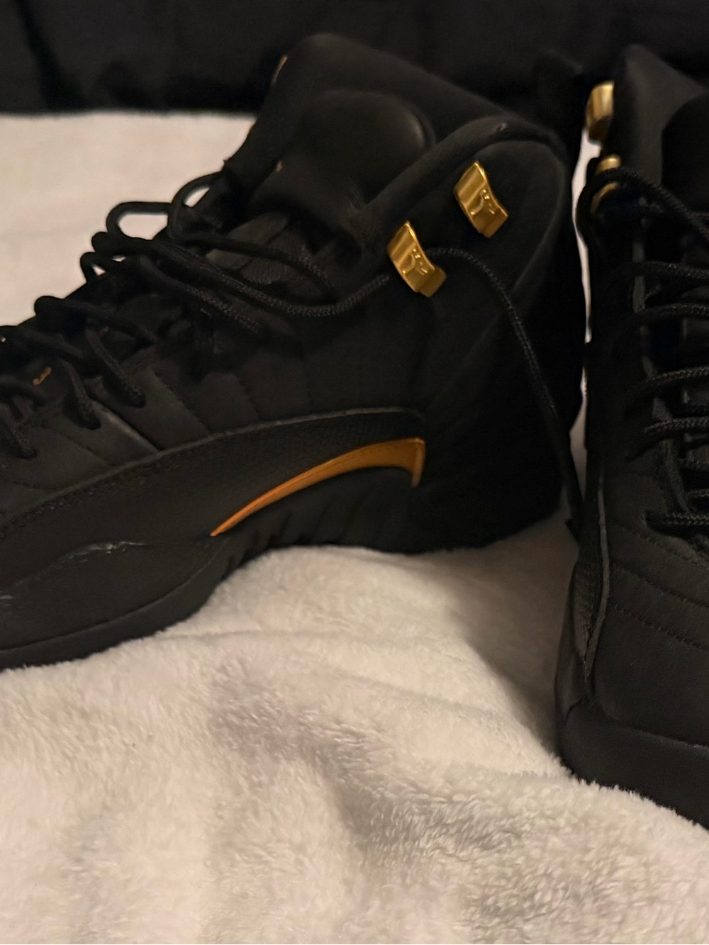 Jordan Black and Gold Men's High-Top Sneakers